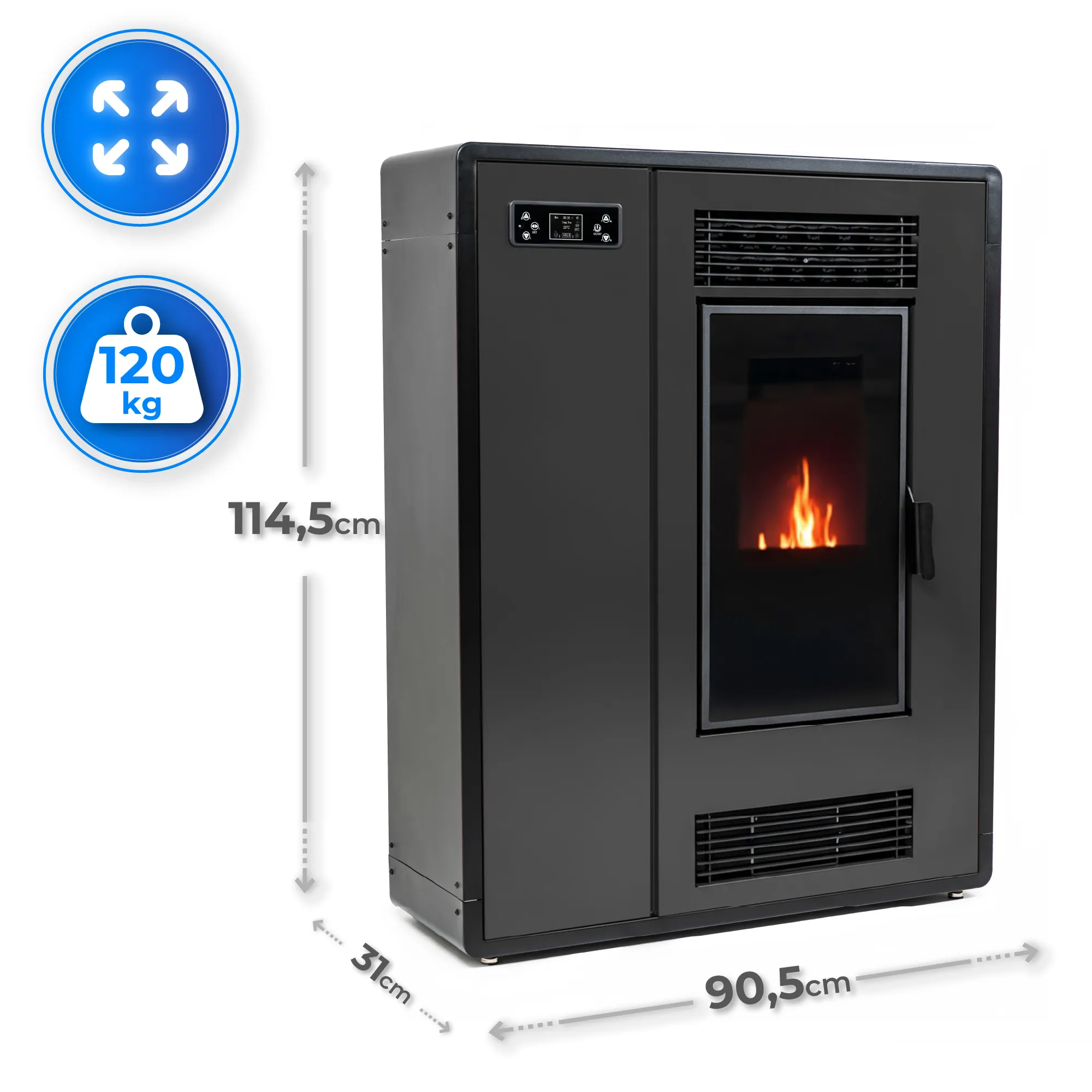 THUNDER ARIA-BLACK 12 kW pelletkályha specifikáció