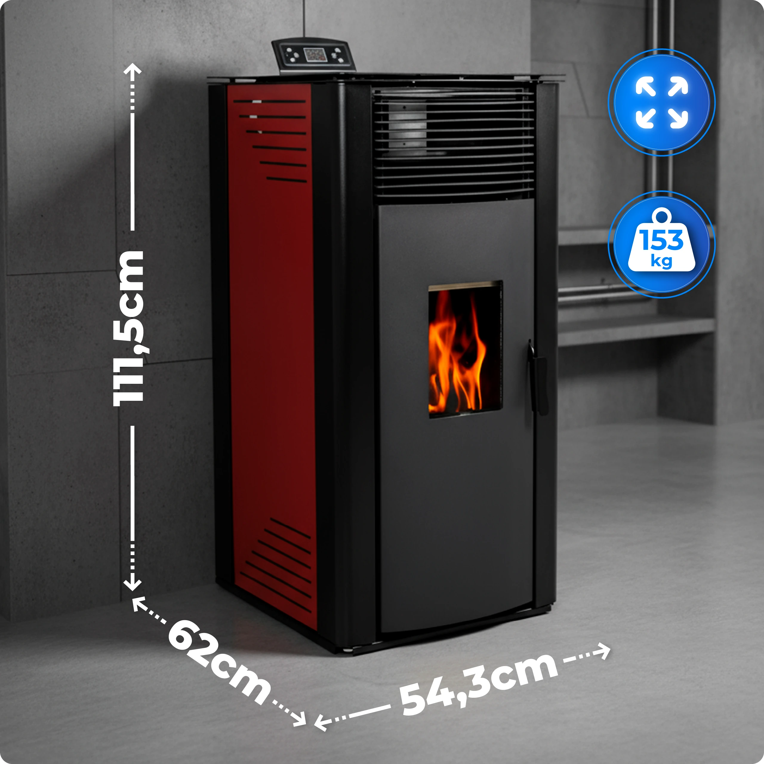 THUNDER GAREN-RED 12 kW kályha specifikáció