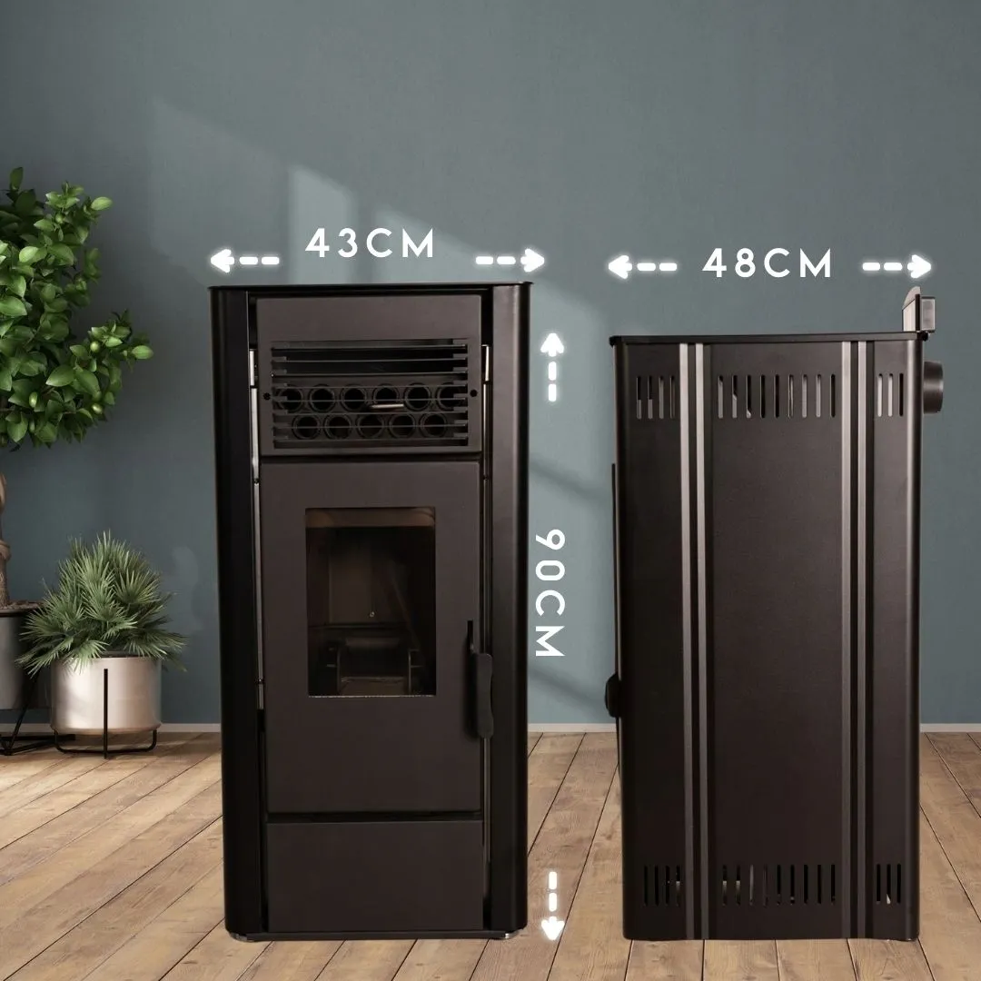 THUNDER SOPHIA-BLACK pelletkályha specifikáció 12 kW