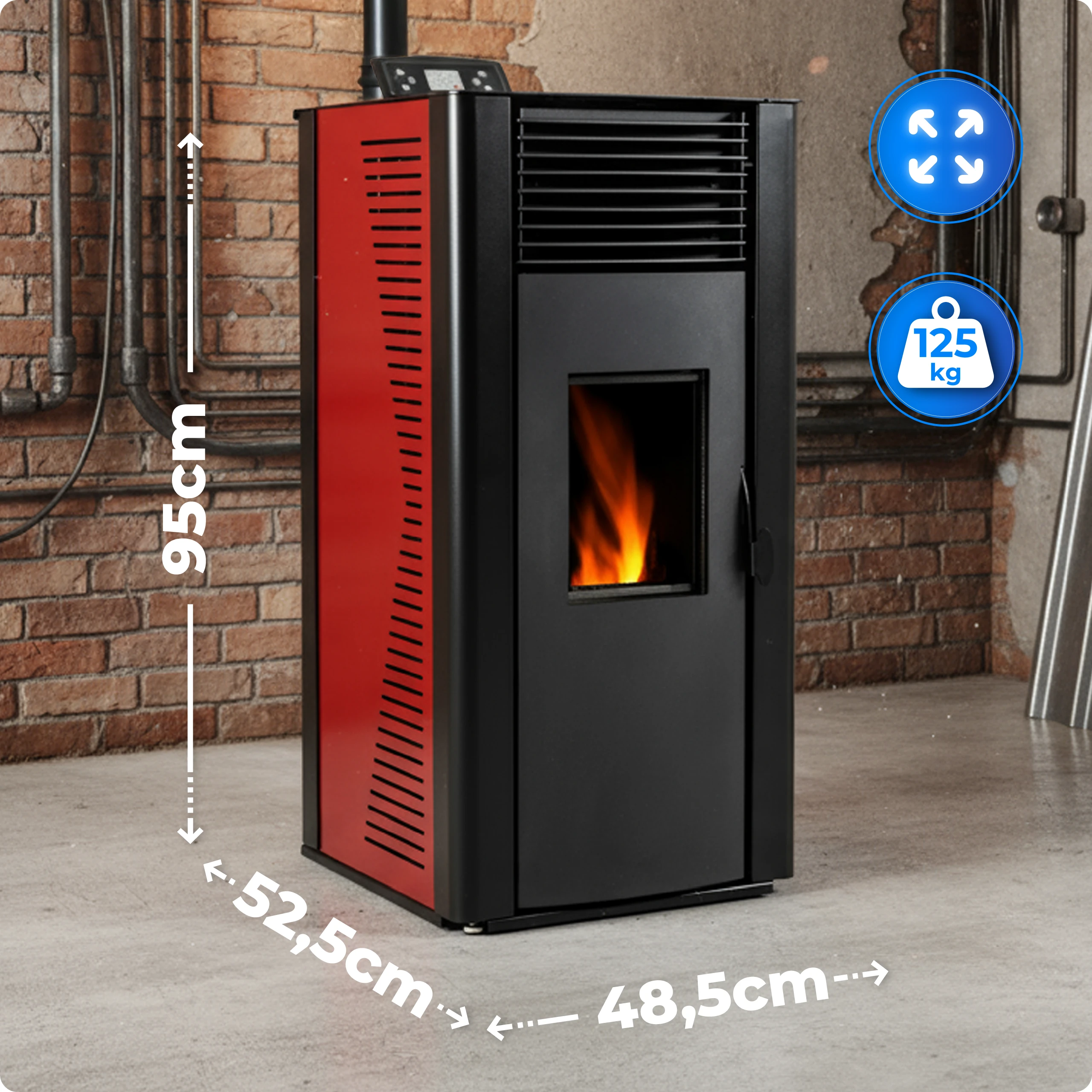 THUNDER ARIA-BLACK 12 kW kályha specifikáció