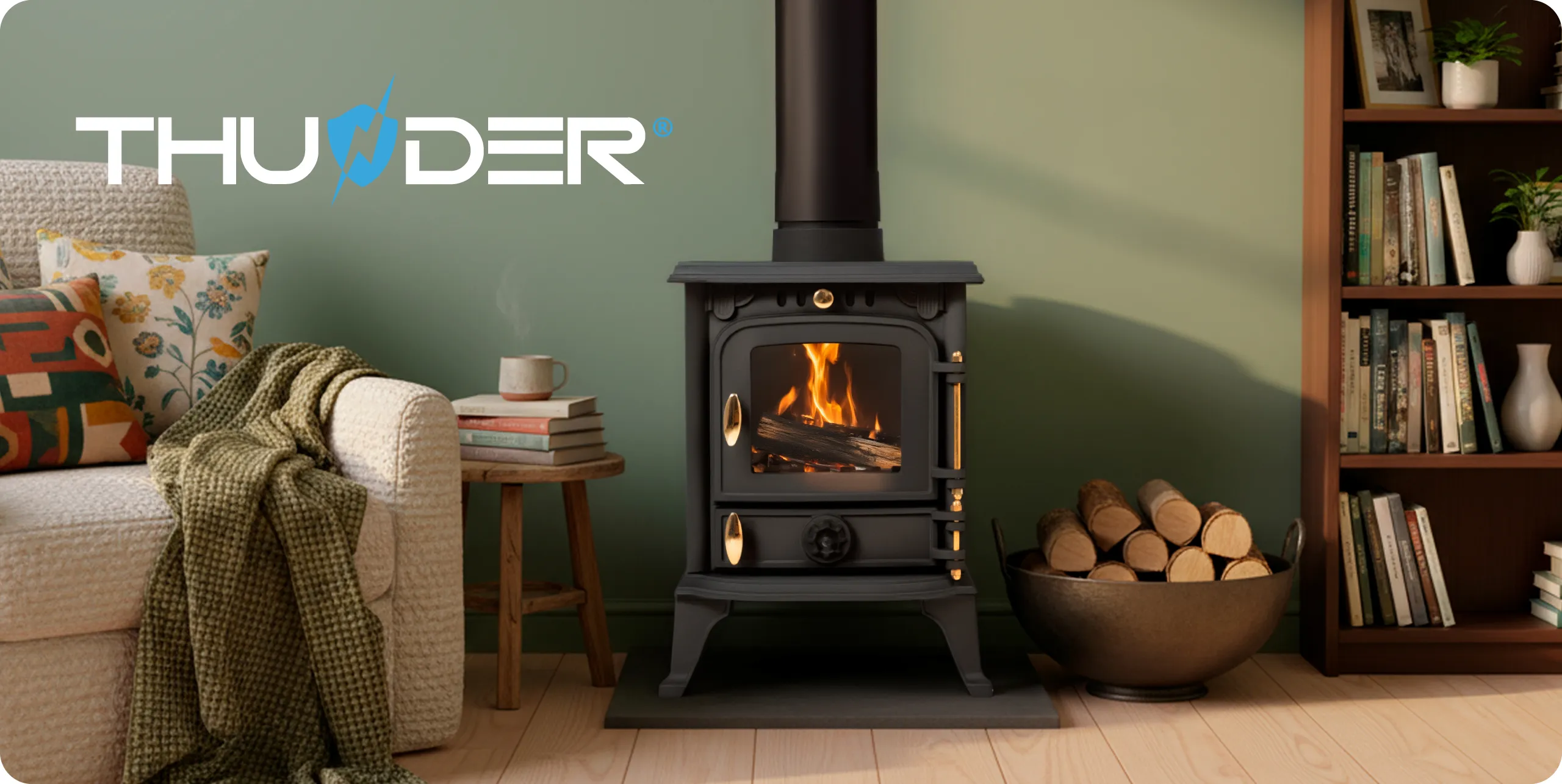 Szabadon álló, 7 kW-os fa tüzelésű kályha, öntöttvas kandalló