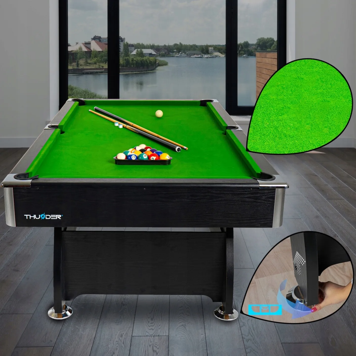 BOLD-BLACK-8FT biliárdasztal előnyei