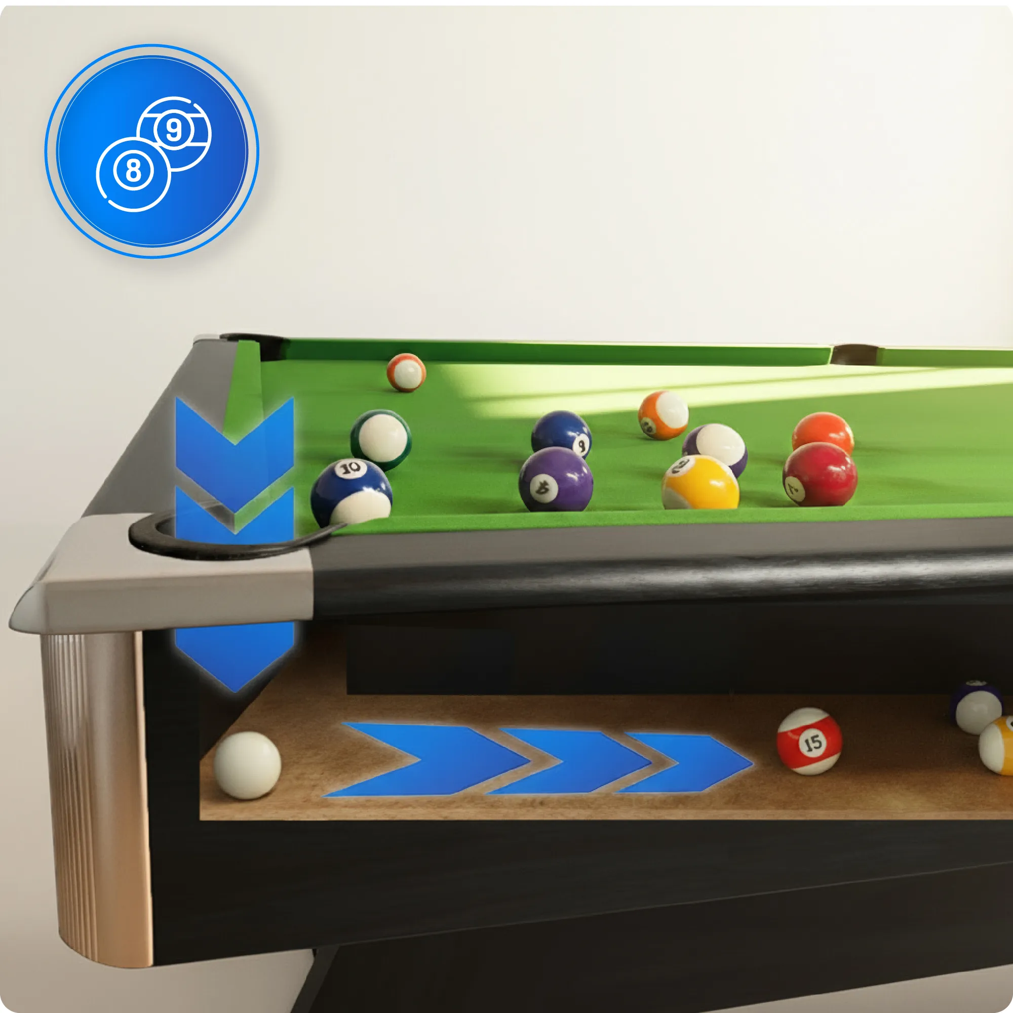 BOLD-BLACK-8FT biliárdasztal készlet