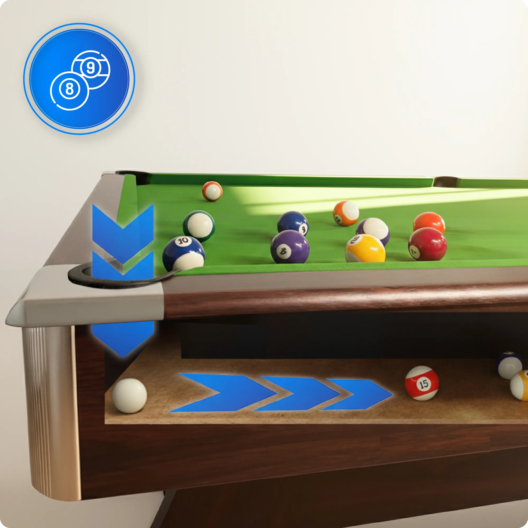 BOLD-BLACK-8FT biliárdasztal készlet