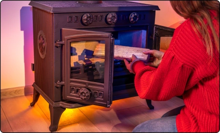 Öntöttvas fatüzelésű kályha ATAR 10 kW 