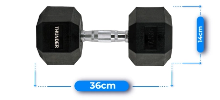 Hatszögletű kézisúlyzó 17,5 kg THUNDER