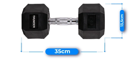 Hatszögletű kézisúlyzó 15 kg THUNDER