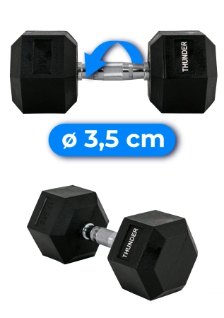 Hatszögletű kézisúlyzó 17,5 kg THUNDER