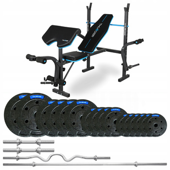 57,5 kg-os testépítő szett VIGOR-A paddal, THUNDER márka, erősen hajlított EZ-rúddal (előrendelés 17.12)