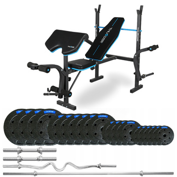 87,5 kg-os testépítő szett VIGOR-A paddal, THUNDER márka, erősen hajlított EZ-rúddal (előrendelés 17.12)