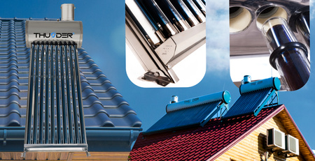 THUNDER nyomás nélküli napkollektor 100 literes tartállyal