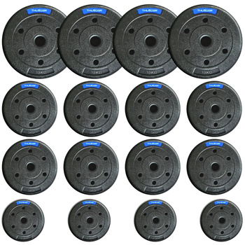 THUNDER bitumen súlyzótárcsa készlet 4x10 kg + 8x5 kg + 4x2,5 kg