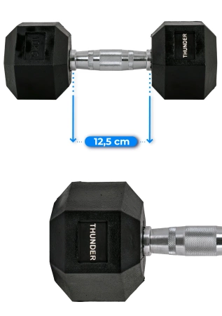 Hatszögletű kézisúlyzó 10 kg THUNDER