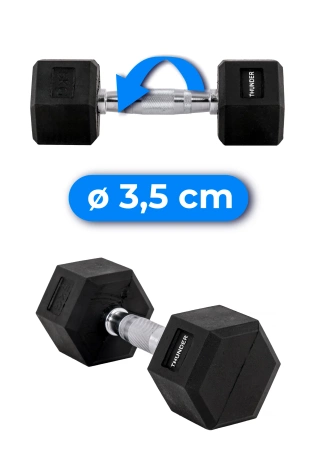 Hatszögletű kézisúlyzó 5 kg THUNDER