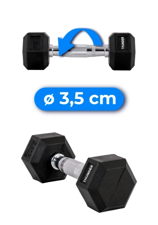 Hatszögletű kézisúlyzó 2,5 kg THUNDER