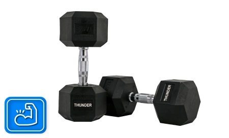 Hatszögletű kézisúlyzó 17,5 kg THUNDER