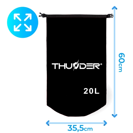 20 literes vízálló zsák fekete THUNDER