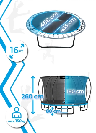 THUNDER INSIDE ULTRA 16FT (488 cm) KÉK trambulin