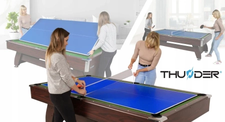 THUNDER biliárdasztal cintányérral/pingpong borítással 9FT - BOLD-BROWN