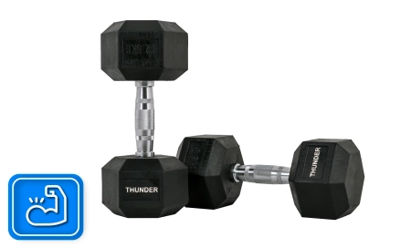 Hatszögletű kézisúlyzó 12,5 kg THUNDER