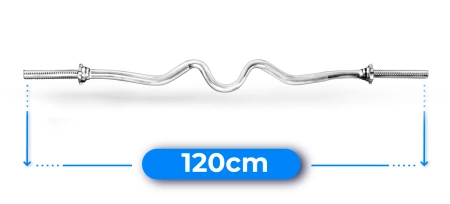 Erősen hajlított menetes súlyzórúd 120 cm 30 mm THUNDER