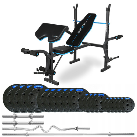 87,5 kg-os testépítő szett VIGOR-A paddal, THUNDER márka, erősen hajlított EZ-rúddal (előrendelés 17.12)