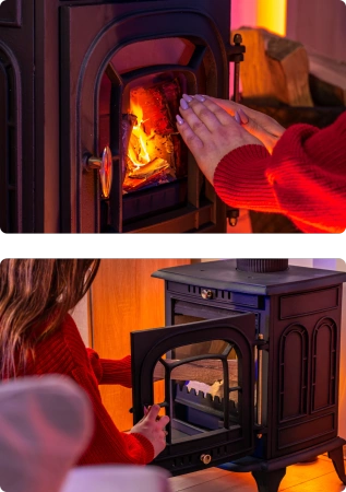 Öntöttvas fatüzelésű kályha AGNI 7 kW 