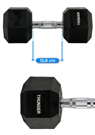 Hatszögletű kézisúlyzó 17,5 kg THUNDER
