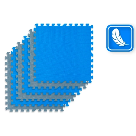 Kék-szürke puzzle edzőszőnyeg 60x60x1cm THUNDER
