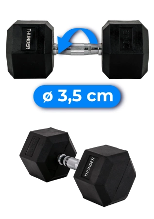 Hatszögletű kézisúlyzó 20 kg THUNDER