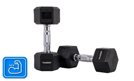 Hatszögletű kézisúlyzó 7,5 kg THUNDER