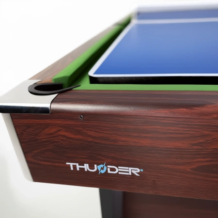 THUNDER biliárdasztal cintányérral/pingpong borítással 9FT - BOLD-BROWN