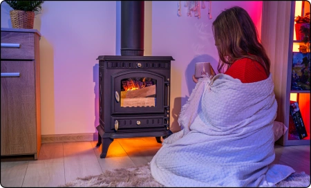 Öntöttvas fatüzelésű kályha MITRA 7 kW 
