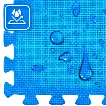 Kék-szürke puzzle edzőszőnyeg 60x60x1cm THUNDER