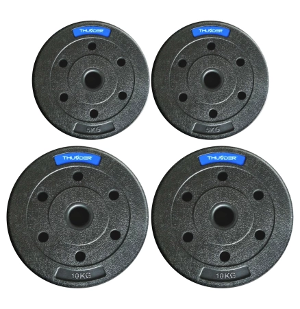 THUNDER bitumen súlyzótárcsa készlet 2x10 kg + 2x5 kg