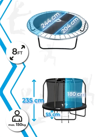 THUNDER INSIDE ELITE 8FT (244 cm) BLACK trambulin
