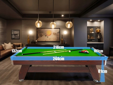 THUNDER biliárdasztal cintányérral/pingpong borítással 8FT - BOLD-BROWN