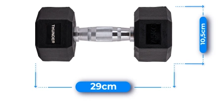 Hatszögletű kézisúlyzó 7,5 kg THUNDER