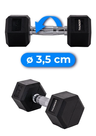 Hatszögletű kézisúlyzó 7,5 kg THUNDER