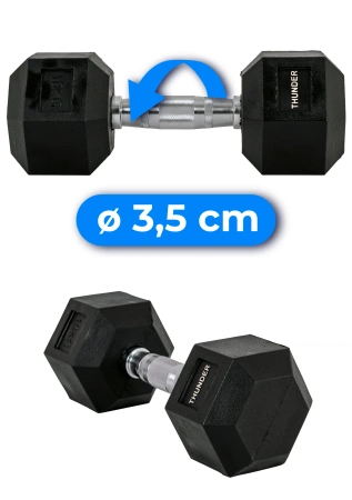 Hatszögletű kézisúlyzó 10 kg THUNDER