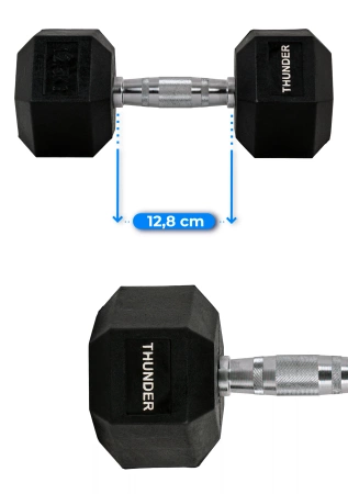 Hatszögletű kézisúlyzó 12,5 kg THUNDER