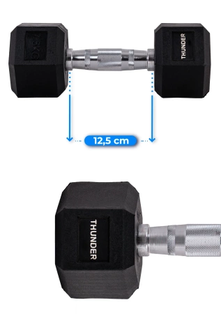 Hatszögletű kézisúlyzó 7,5 kg THUNDER