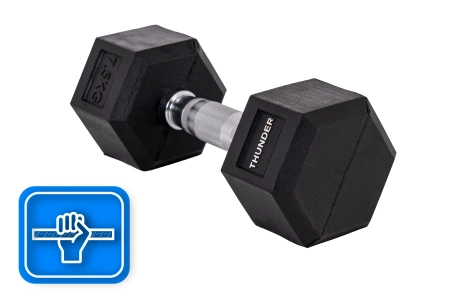 Hatszögletű kézisúlyzó 7,5 kg THUNDER
