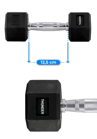 Hatszögletű kézisúlyzó 5 kg THUNDER