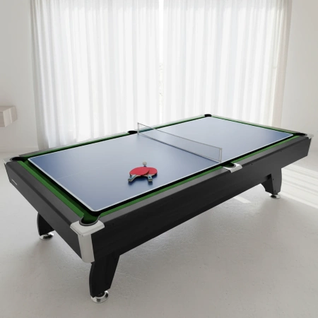 THUNDER biliárdasztal cintányérral/pingpong borítással 8FT - BOLD-FEKETE