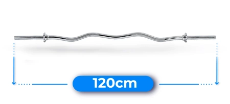 Enyhén hajlított menetes súlyzórúd 120 cm 30 mm THUNDER