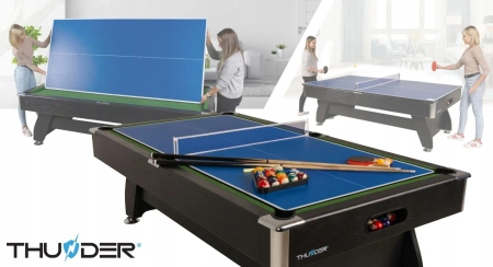 THUNDER biliárdasztal cintányérral/pingpong borítással 8FT - BOLD-BROWN