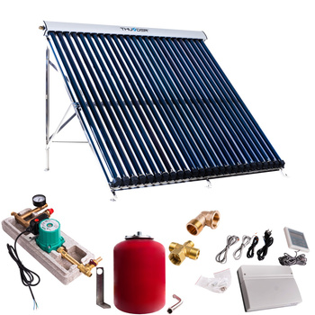 Napkollektoros szett egy 25 vákuumcsöves kollektorral, napkollektorkábel és tartály nélkül