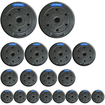 THUNDER bitumen súlyzótárcsa készlet 2x10 kg + 4x5 kg + 4x2,5 kg + 8x1,25 kg