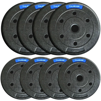 THUNDER bitumen súlyzótárcsa készlet 4x2,5 kg + 4x5 kg